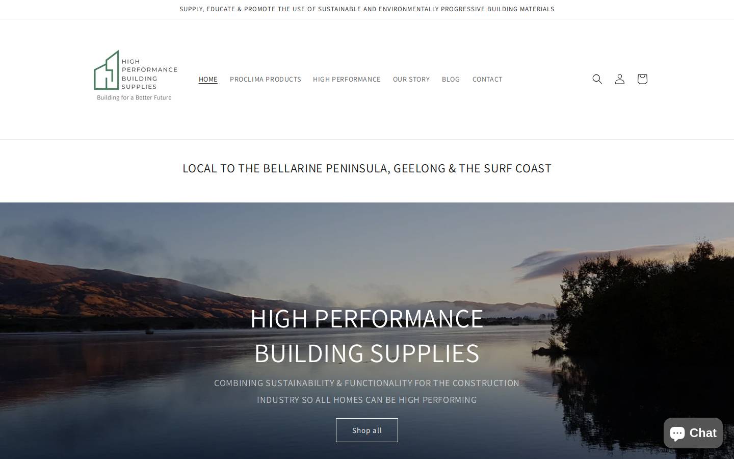 hpbuildingsupplies.com.au homepage screenshot