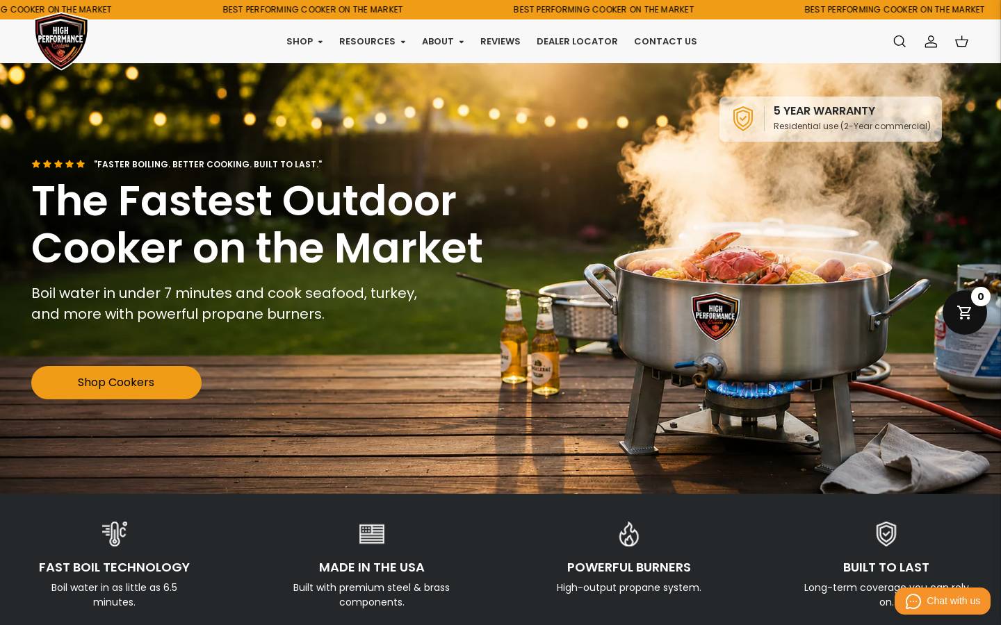 hpcookers.com homepage screenshot