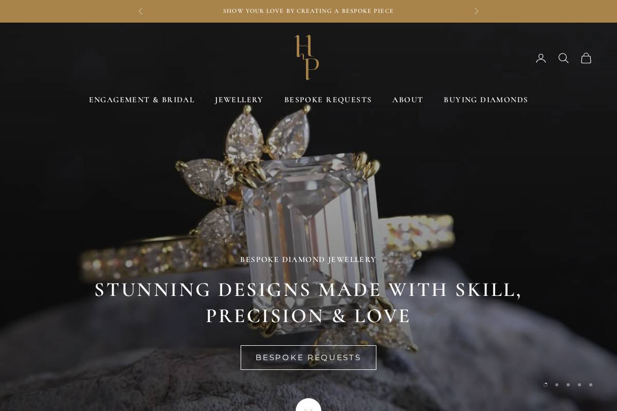 hpdiamondjewellery.com homepage screenshot