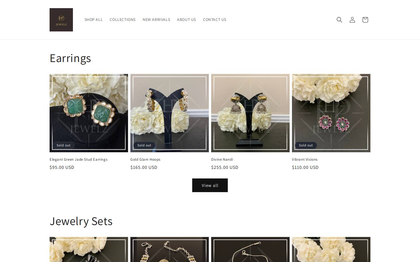 hpjewelz.com homepage screenshot