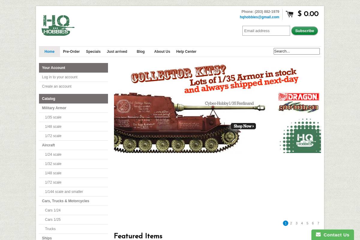 hqhobbies.com homepage screenshot