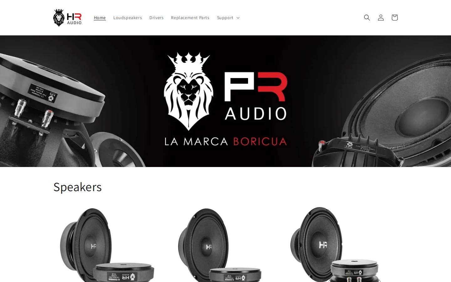 hraudiospeakers.com homepage screenshot