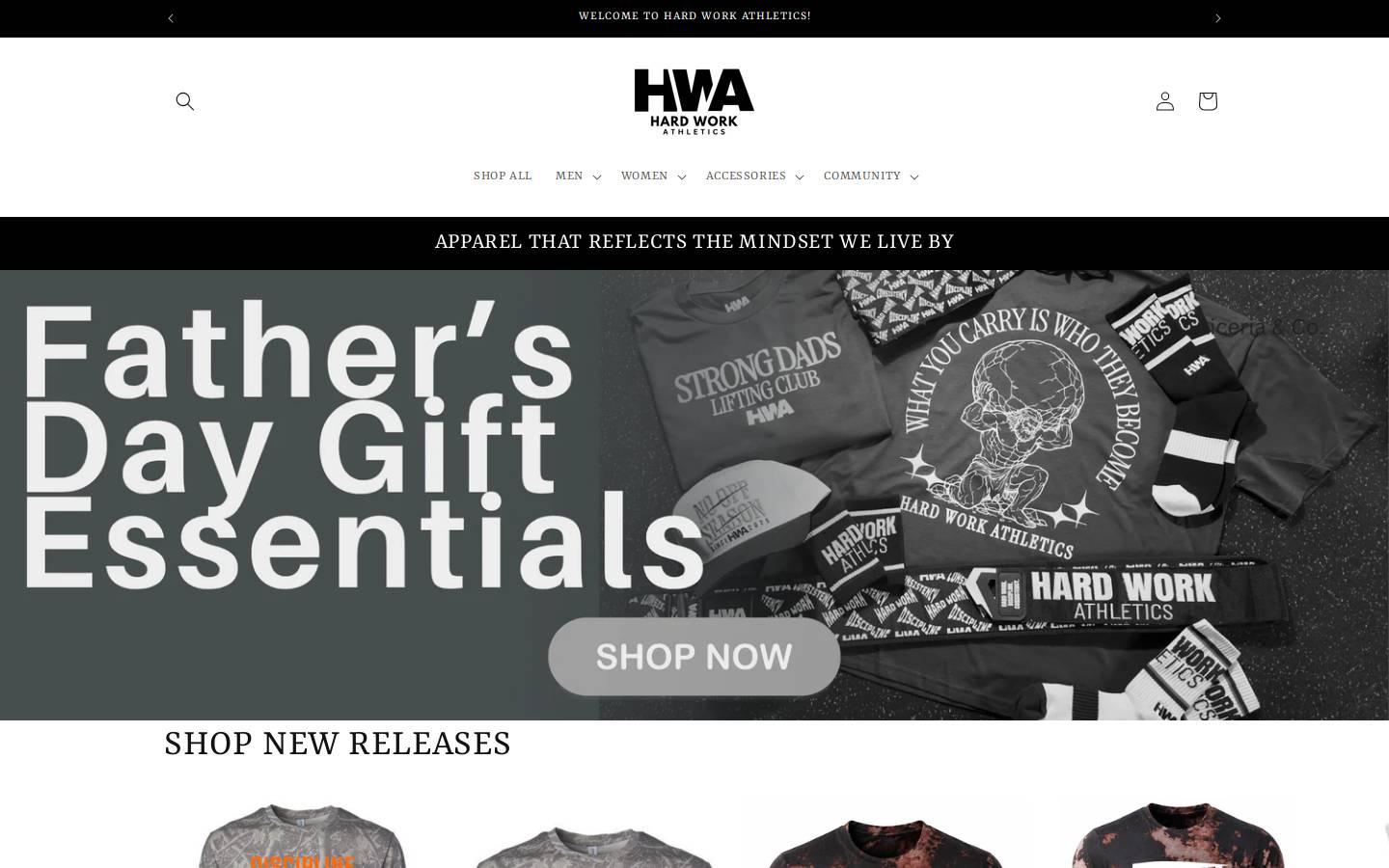hrdwrkathletics.com homepage screenshot