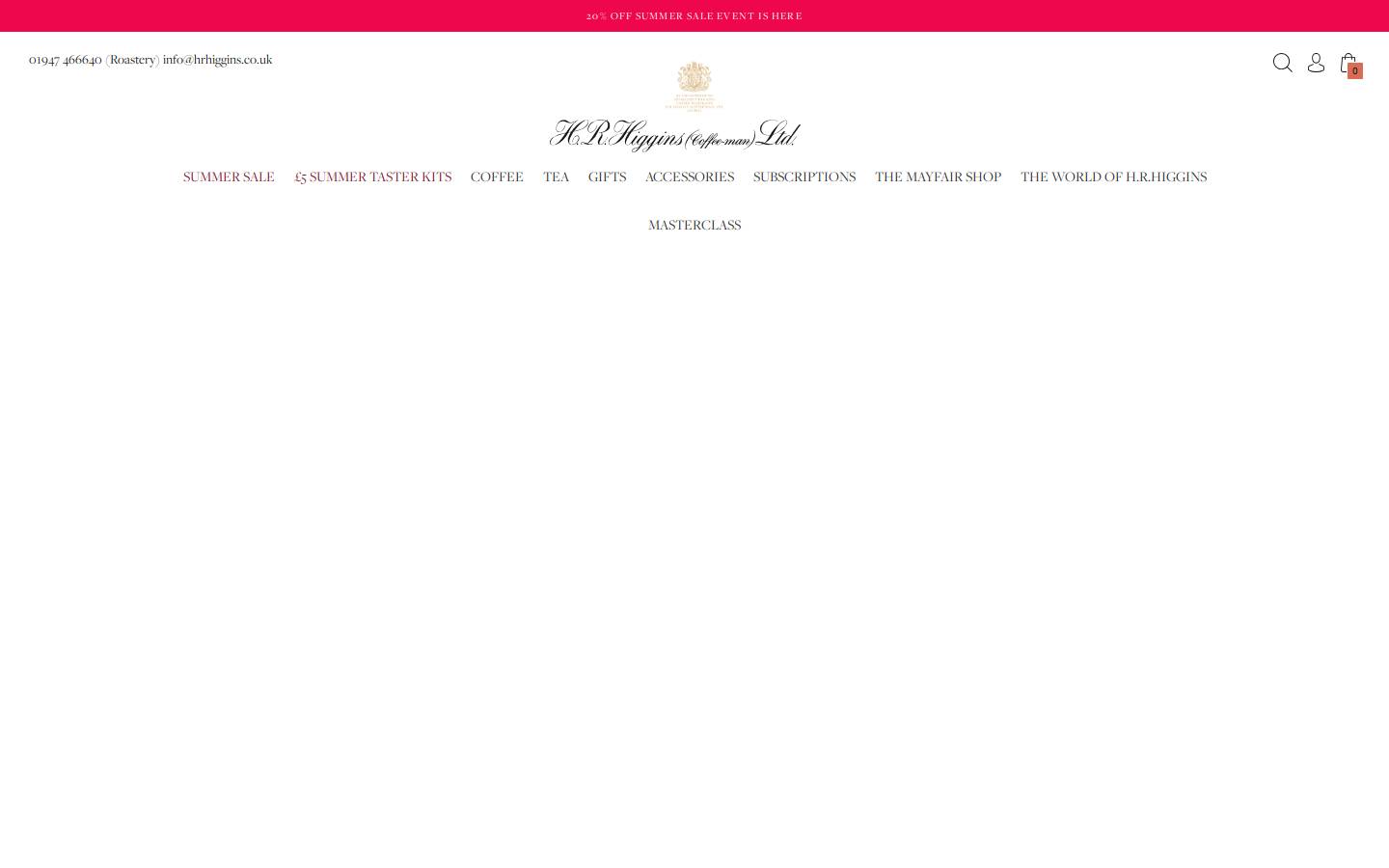 H R Higgins homepage screenshot