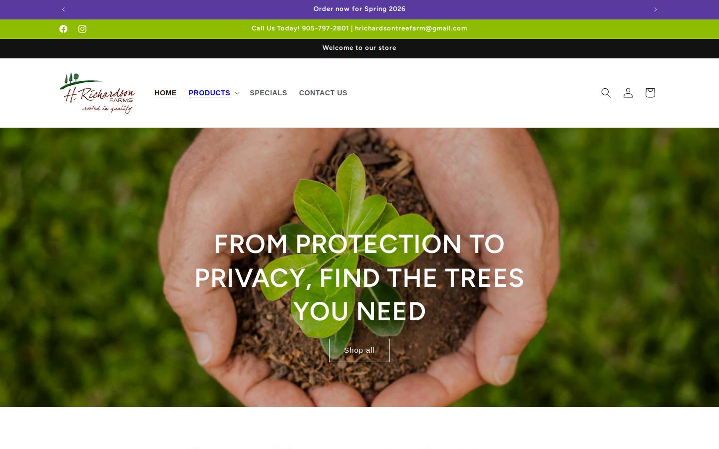 hrichardsonfarms.com homepage screenshot