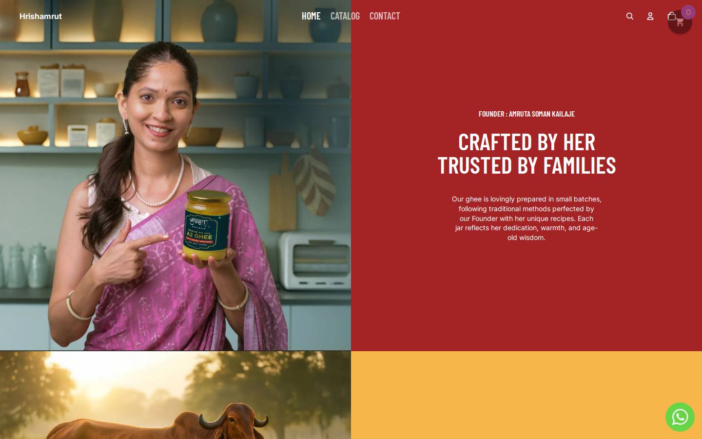hrishamrut.com homepage screenshot