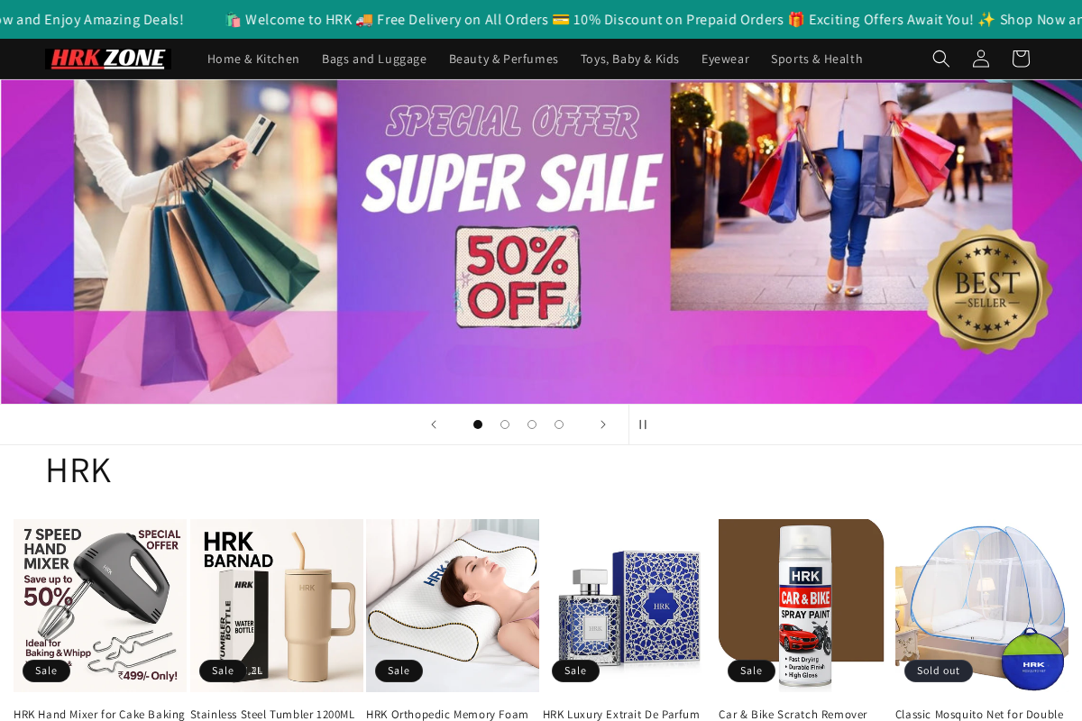 HRK ZONE homepage screenshot