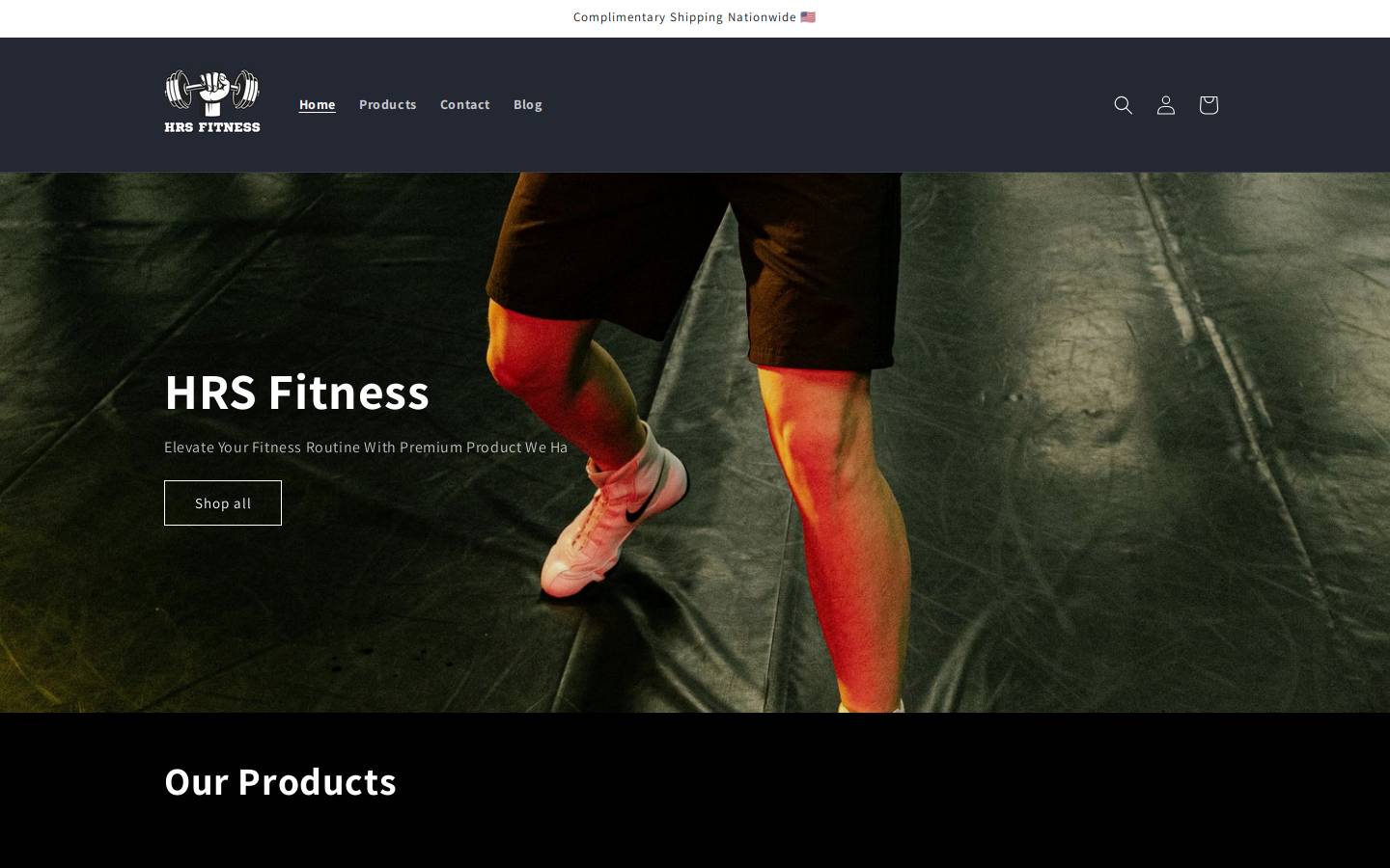 hrsfitness.com homepage screenshot