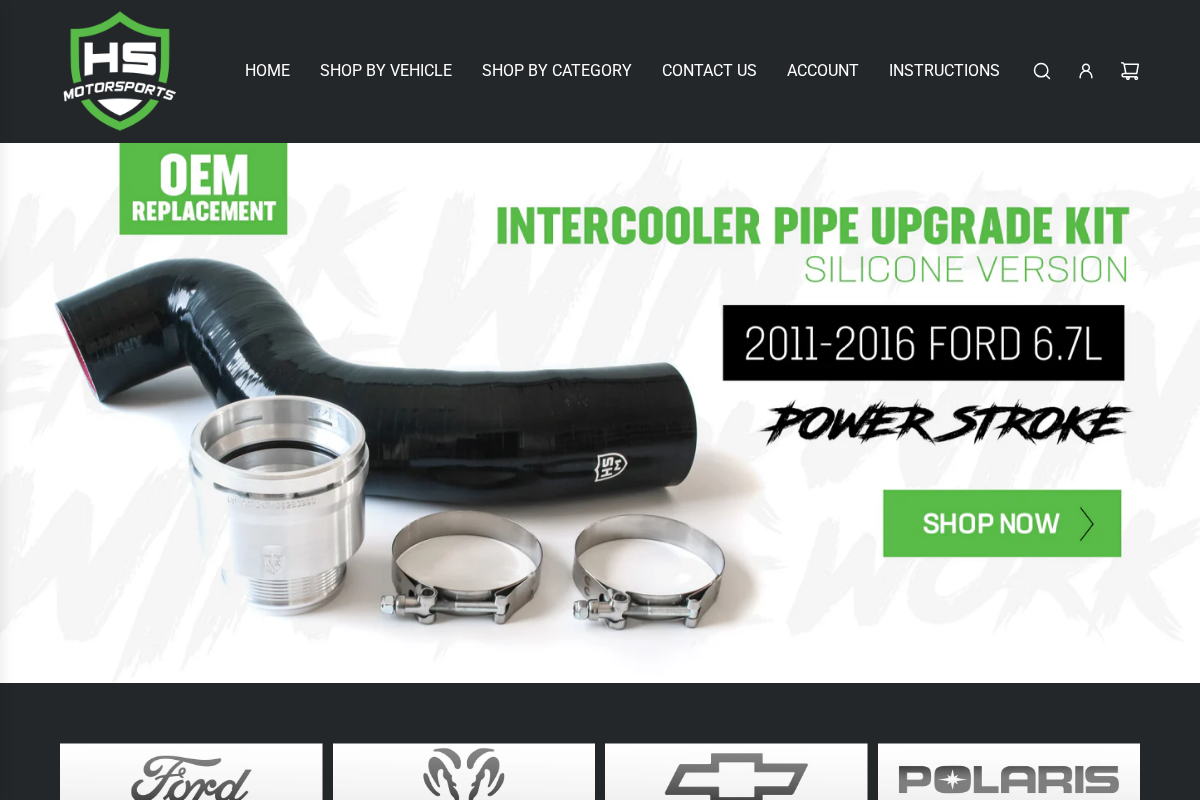 H&S Motorsports homepage screenshot