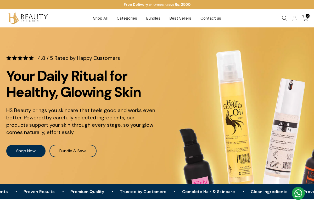 hsbeautyofficial.com homepage screenshot