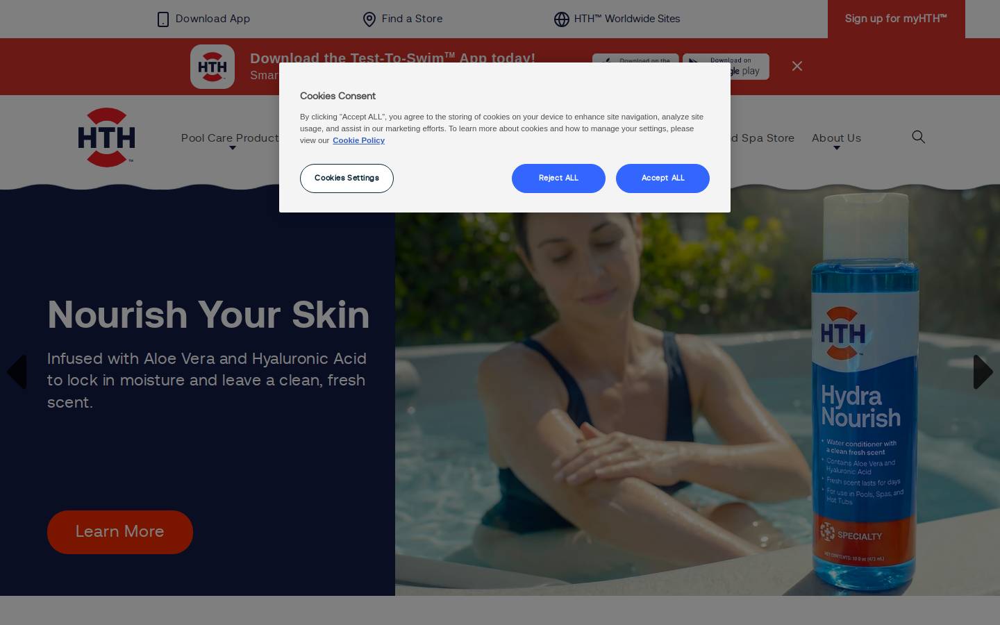 hthpools.com homepage screenshot