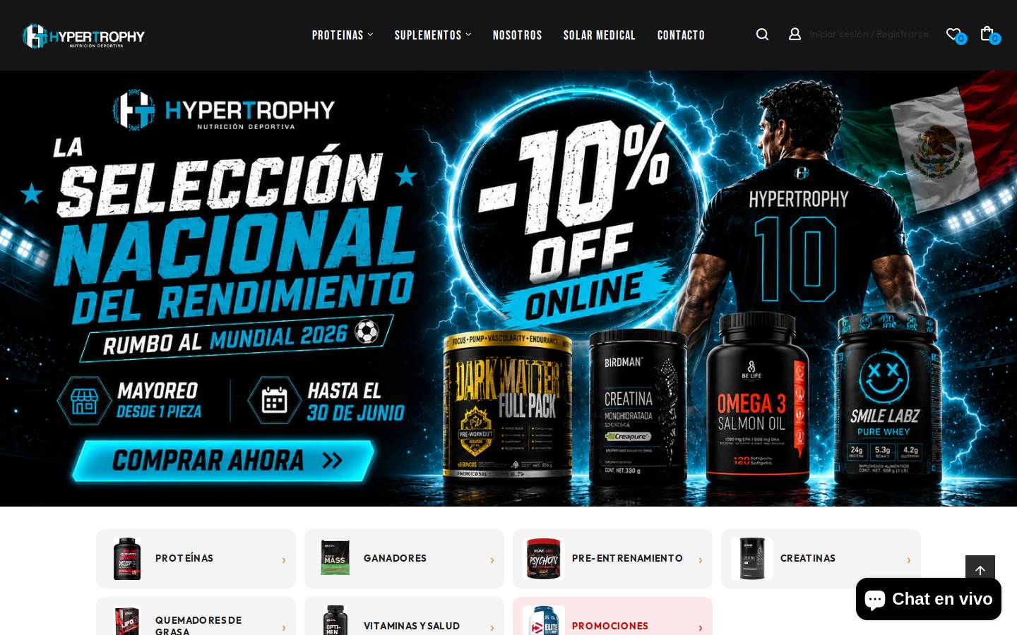 htnutriciondeportiva.com homepage screenshot