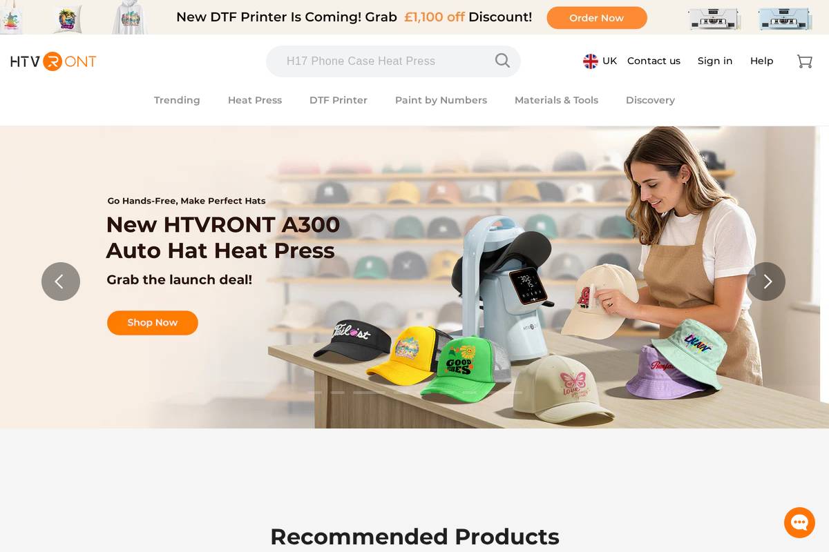 htvront.co.uk homepage screenshot