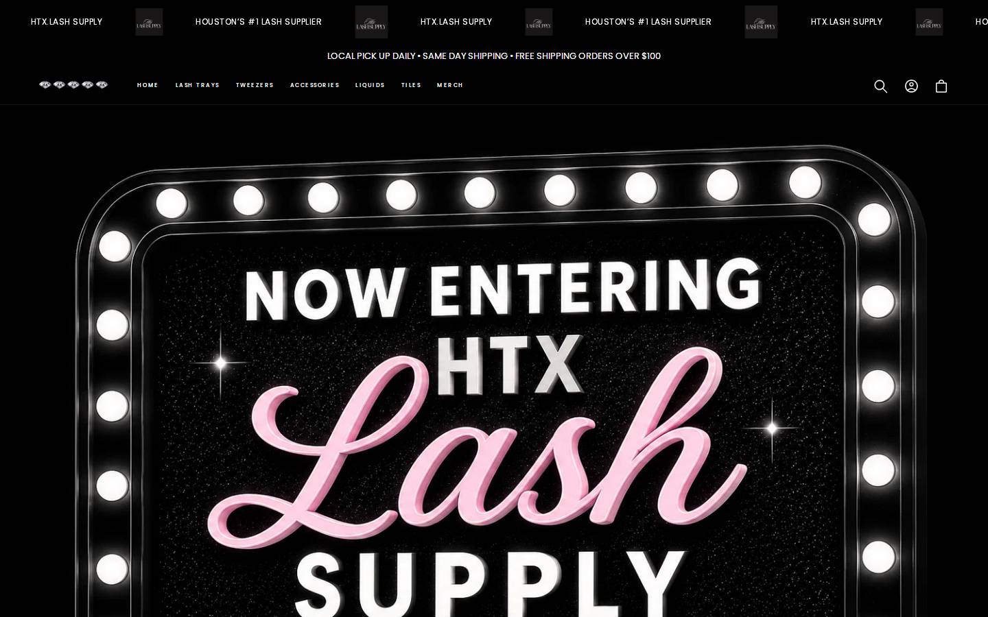 htxlashsupply.com homepage screenshot