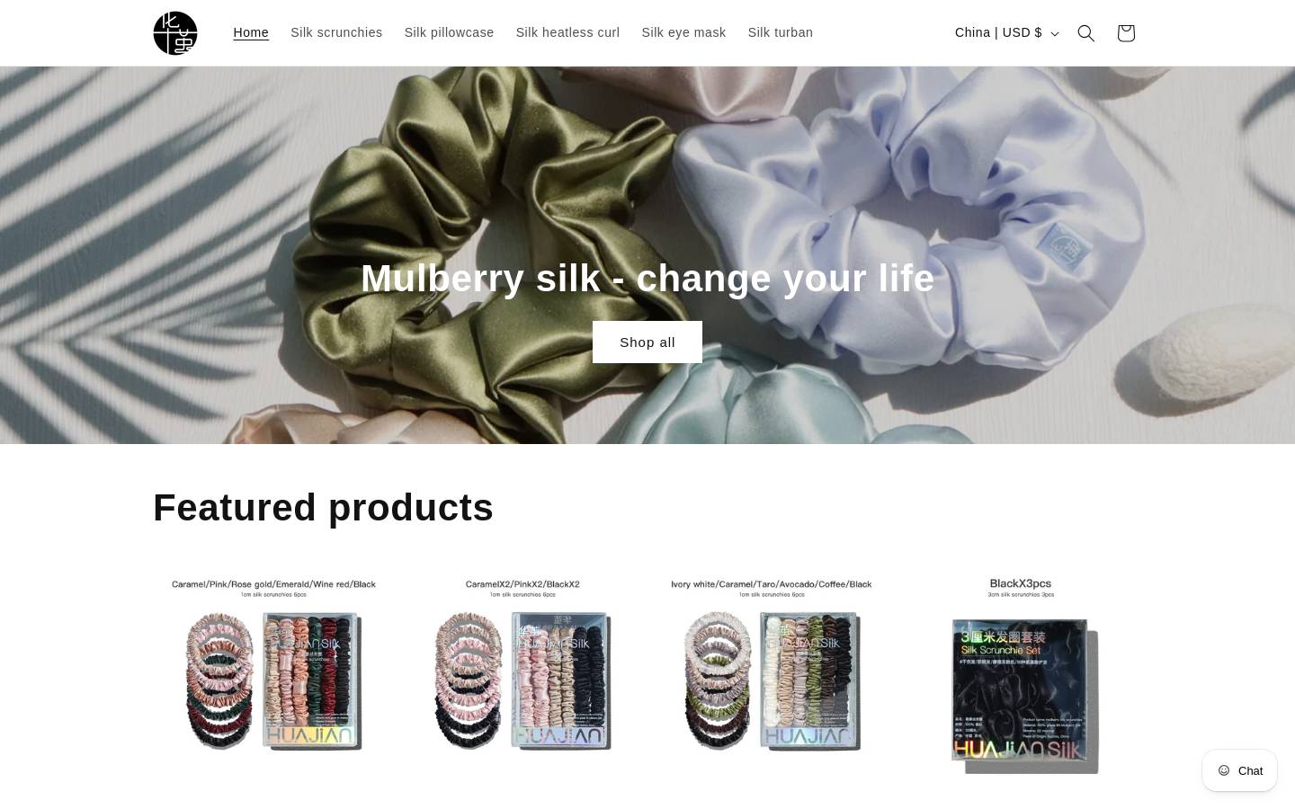 huajiansilk.com homepage screenshot