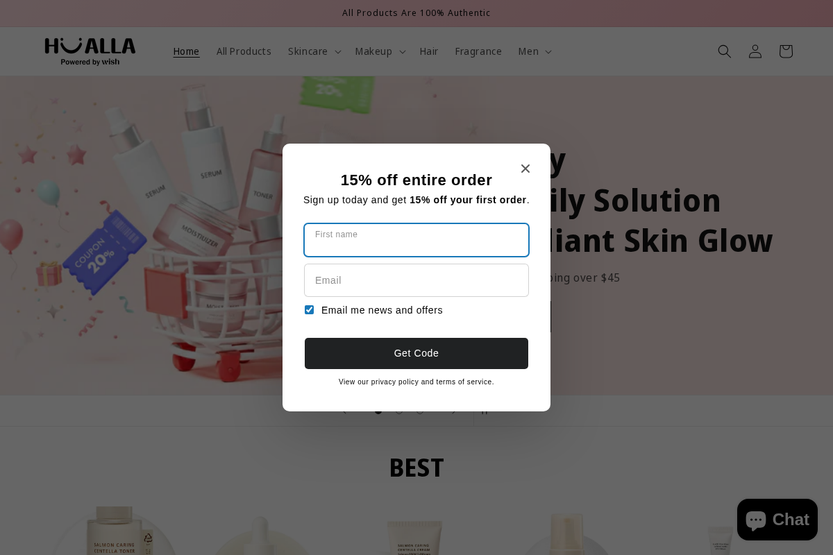 Hualla homepage screenshot