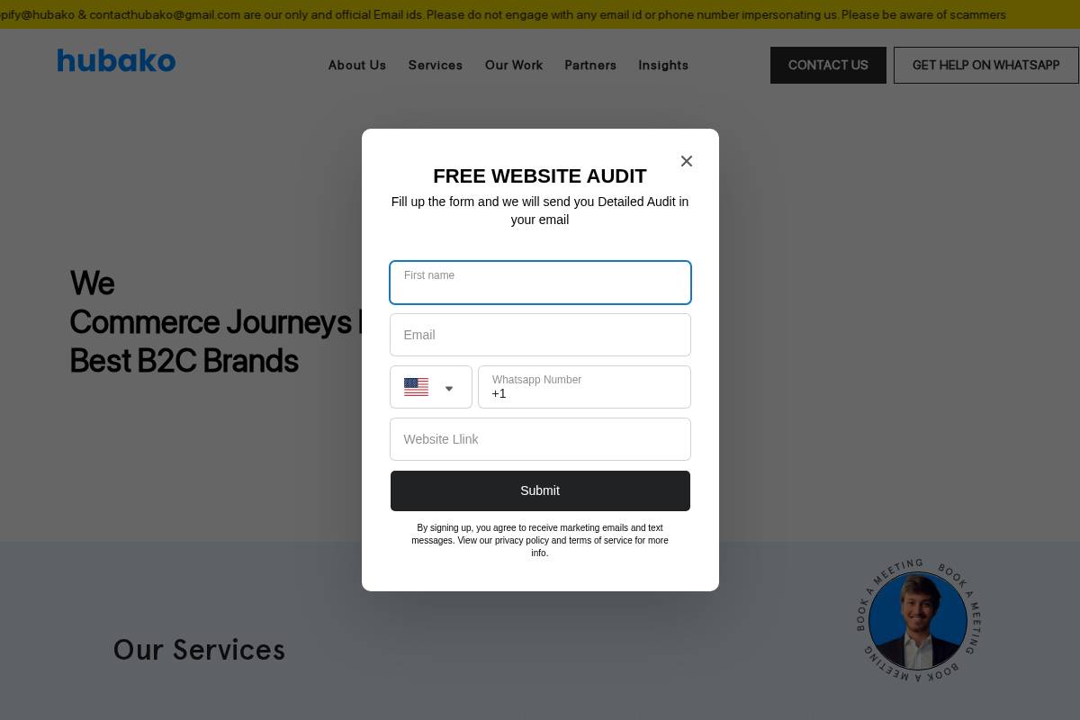 hubako.com homepage screenshot