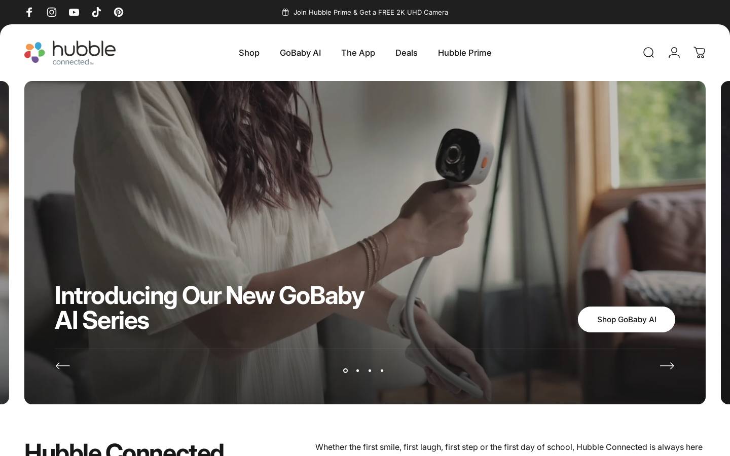 Hubble Connected homepage screenshot