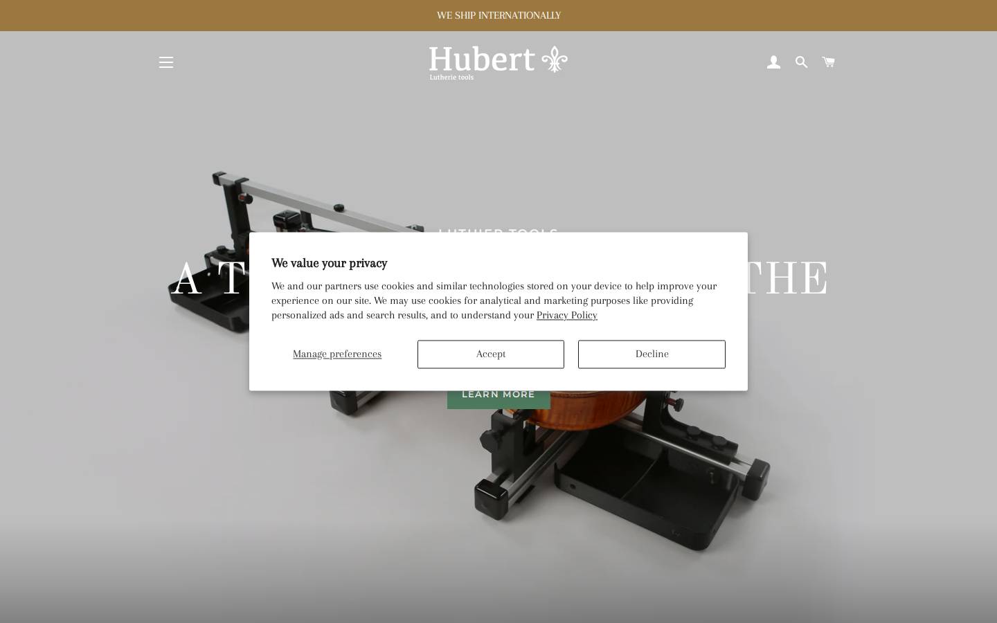 hubertlutherie.com homepage screenshot