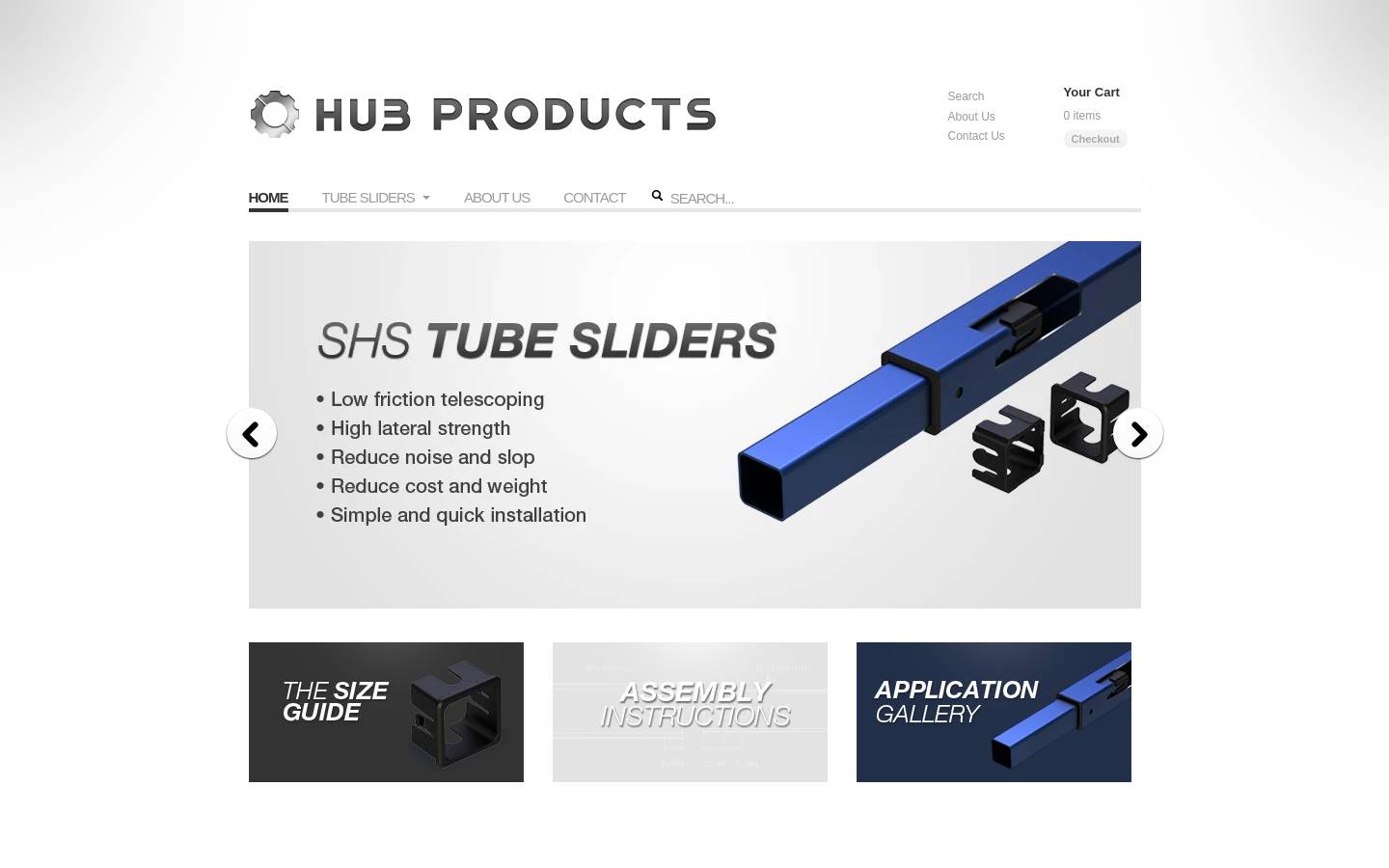 hubproducts.com homepage screenshot