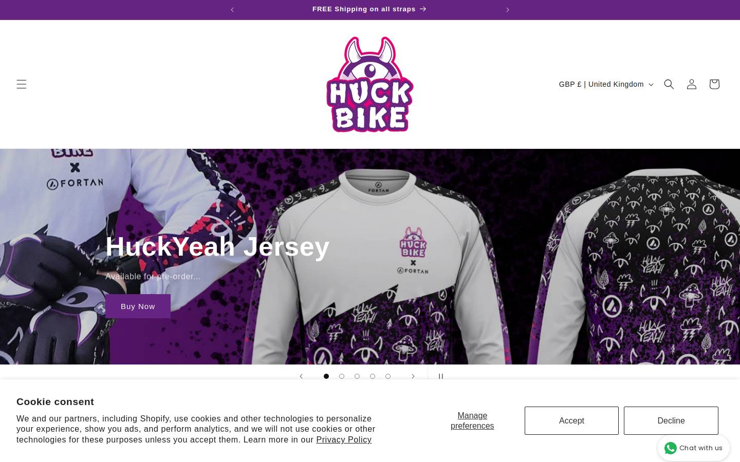 huckbike.com homepage screenshot