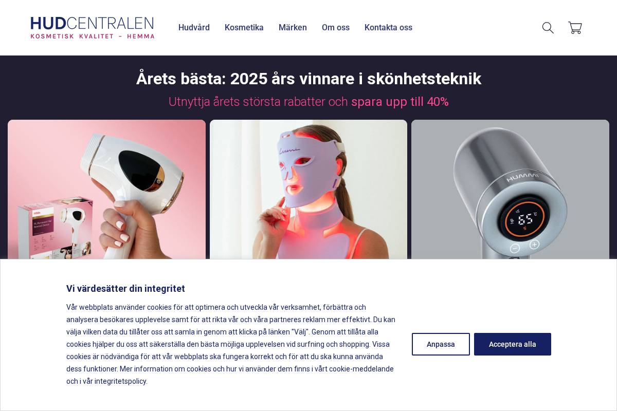 hudcentralen.se homepage screenshot