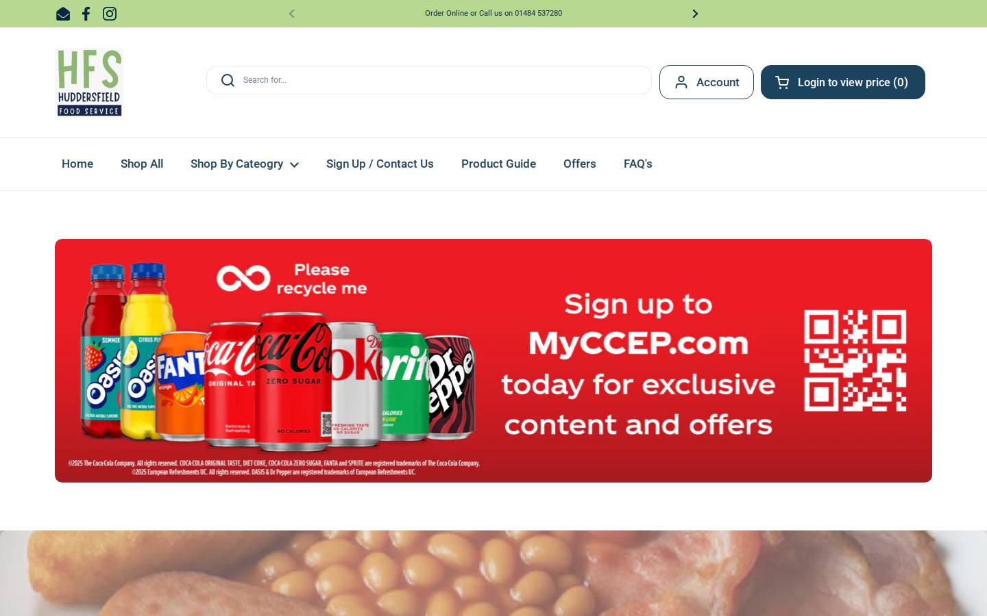 huddersfieldfood.com homepage screenshot