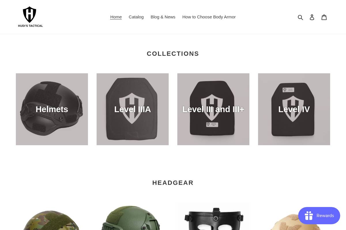 hudis-tactical.com homepage screenshot