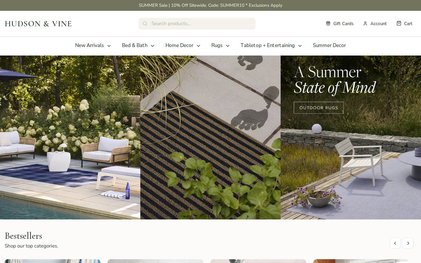 Hudson and Vine homepage screenshot