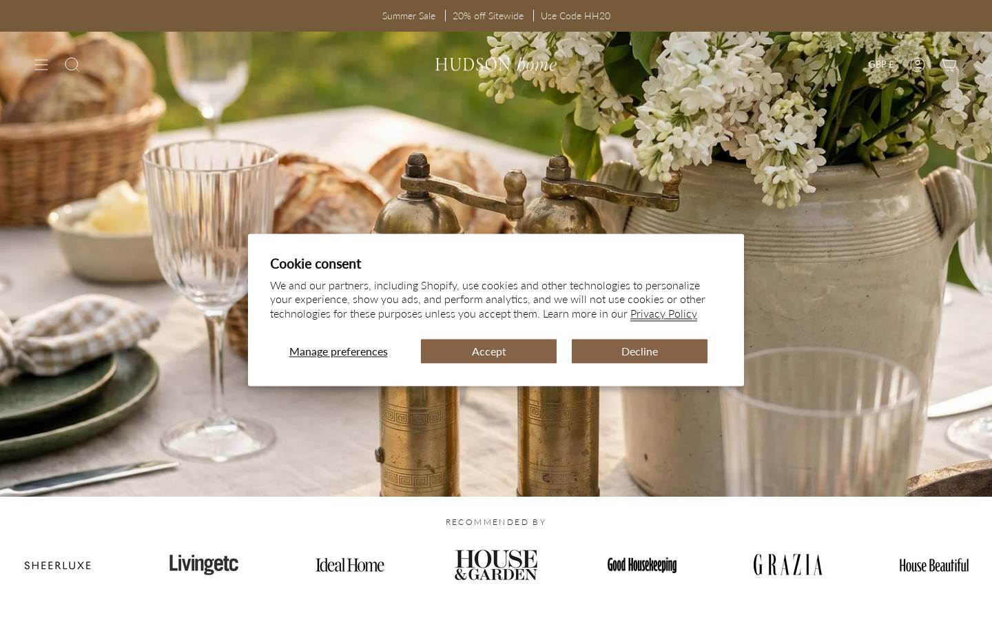 Hudson Home homepage screenshot