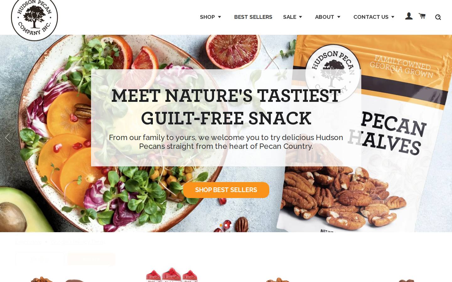 hudsonpecans.com homepage screenshot