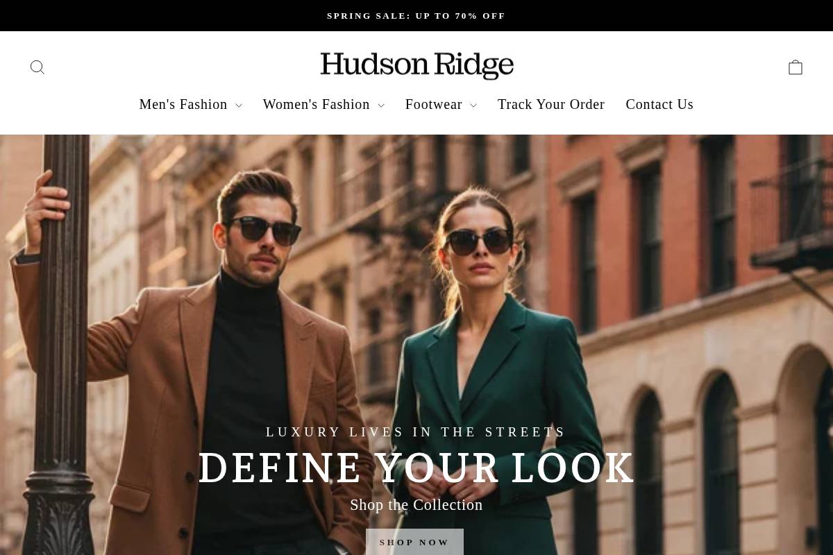 Hudsonridge homepage screenshot