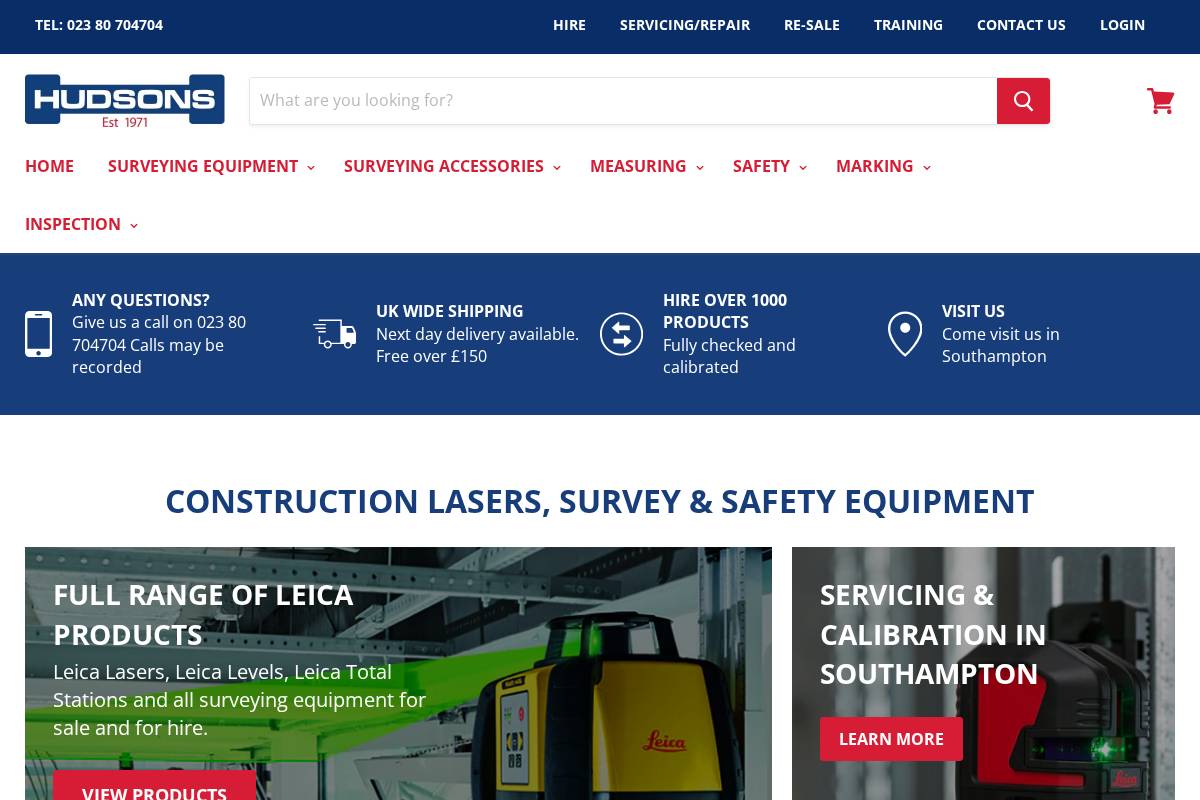 hudsons-uk.net homepage screenshot