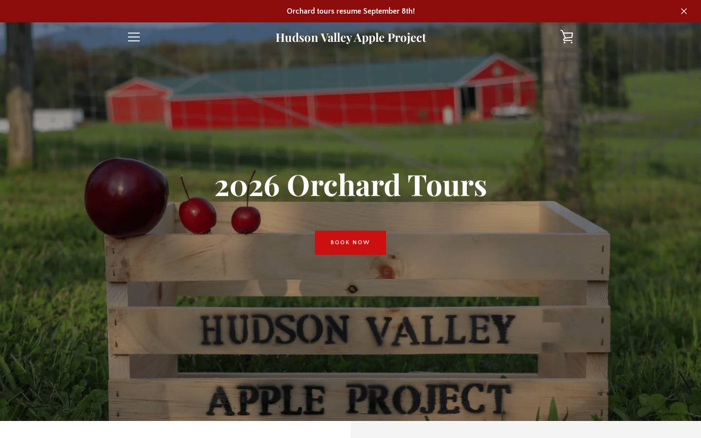 hudsonvalleyappleproject.com homepage screenshot