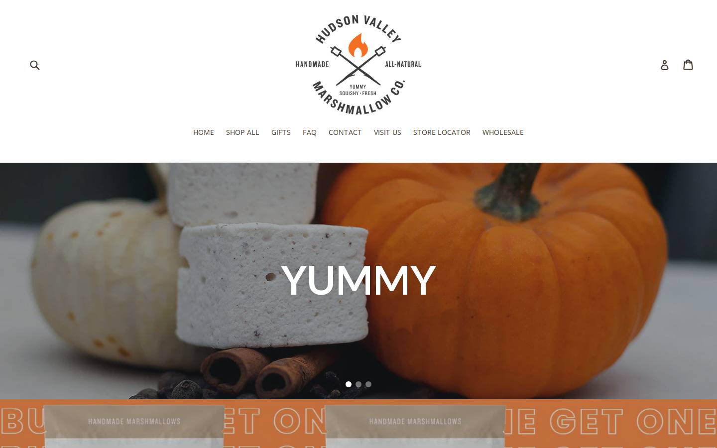 hudsonvalleymarshmallow.com homepage screenshot