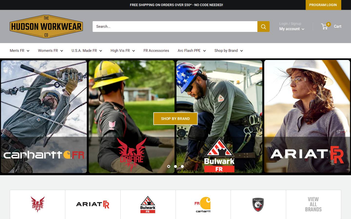 hudsonworkwear.com homepage screenshot