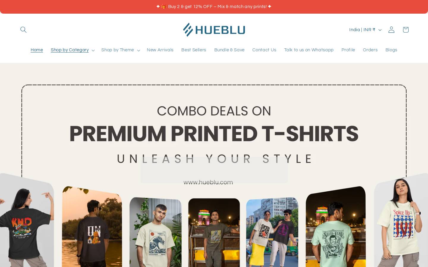hueblu.com homepage screenshot