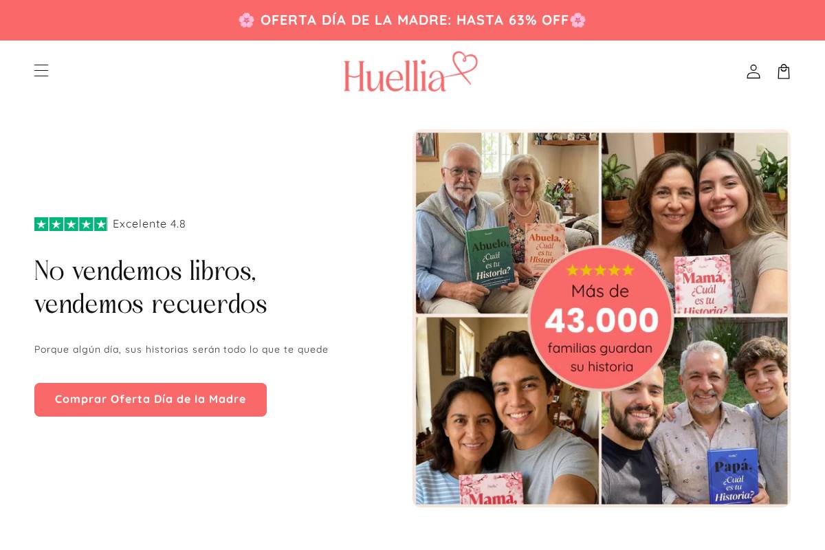 Huellia homepage screenshot