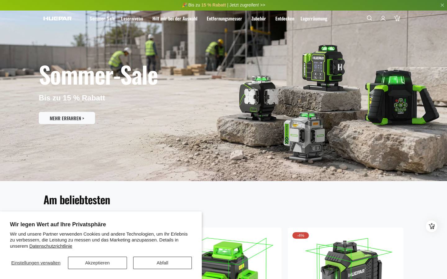 huepar-de.com homepage screenshot