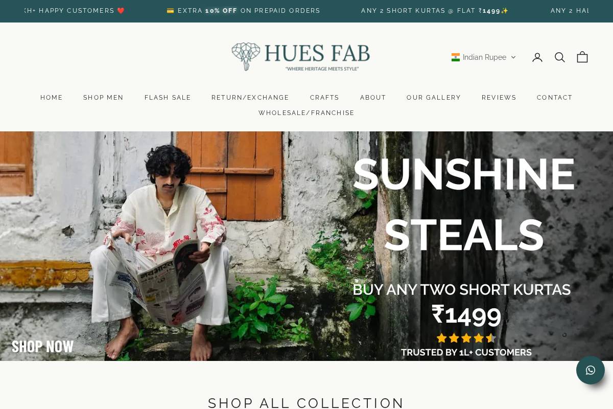 huesfab.com homepage screenshot