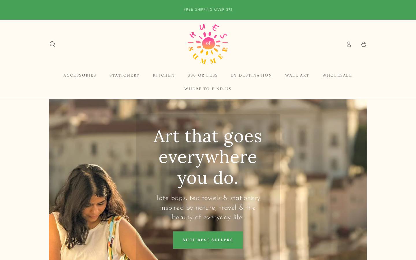 huesofsummer.com homepage screenshot