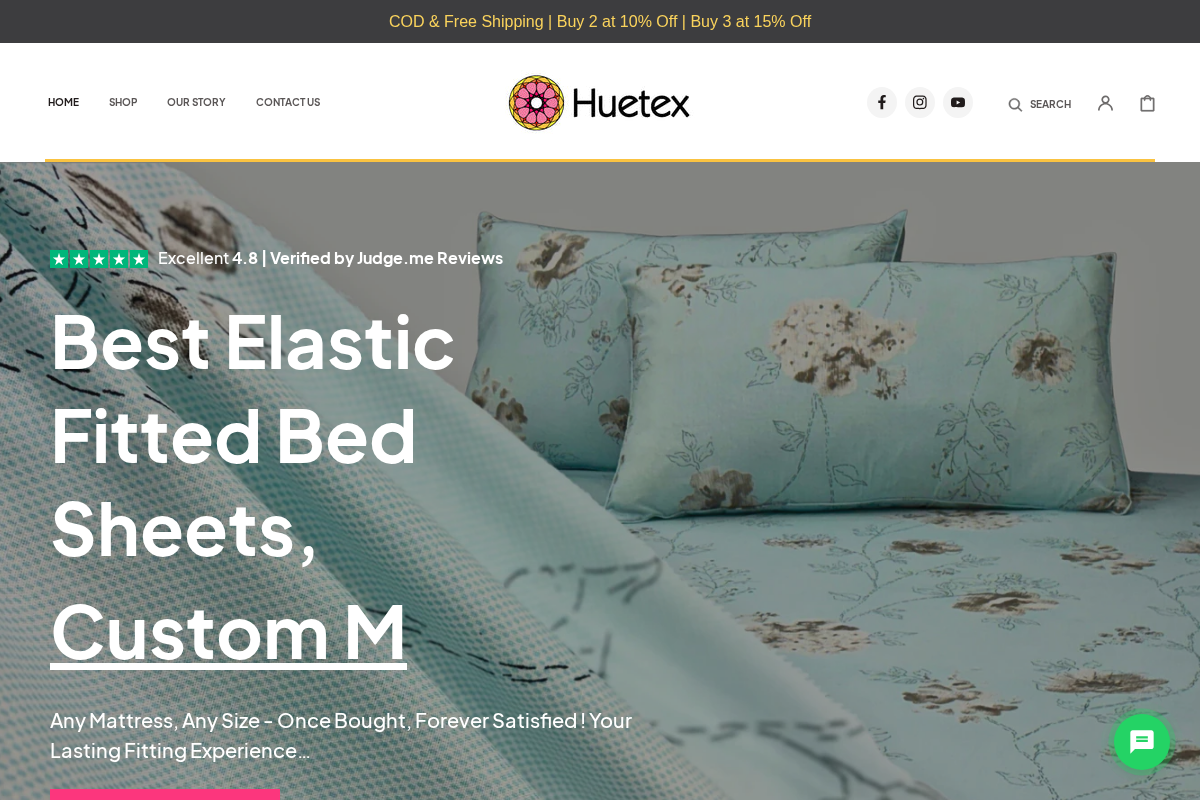 Huetex homepage screenshot