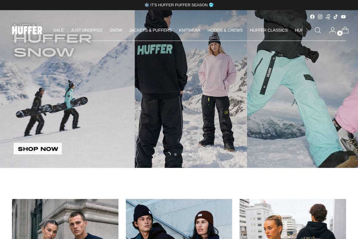 Huffer homepage screenshot