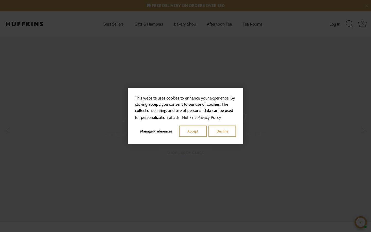 Huffkins Bakery Online Store homepage screenshot