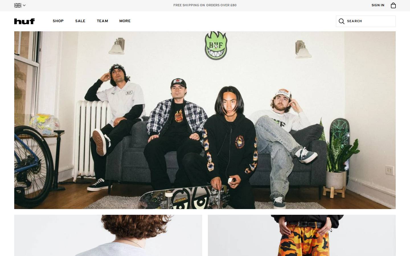 hufworldwide.co.uk homepage screenshot