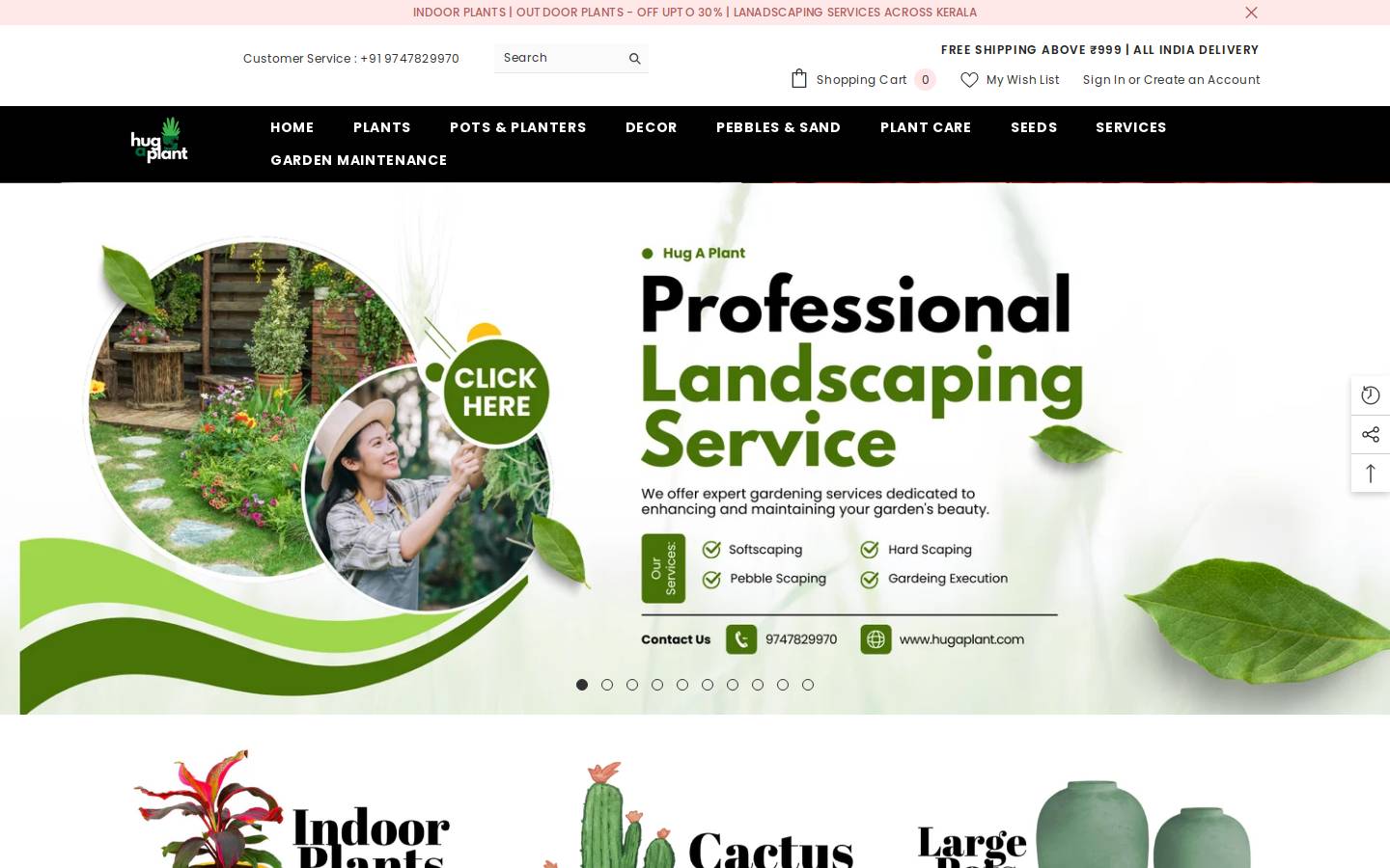 hugaplant.com homepage screenshot
