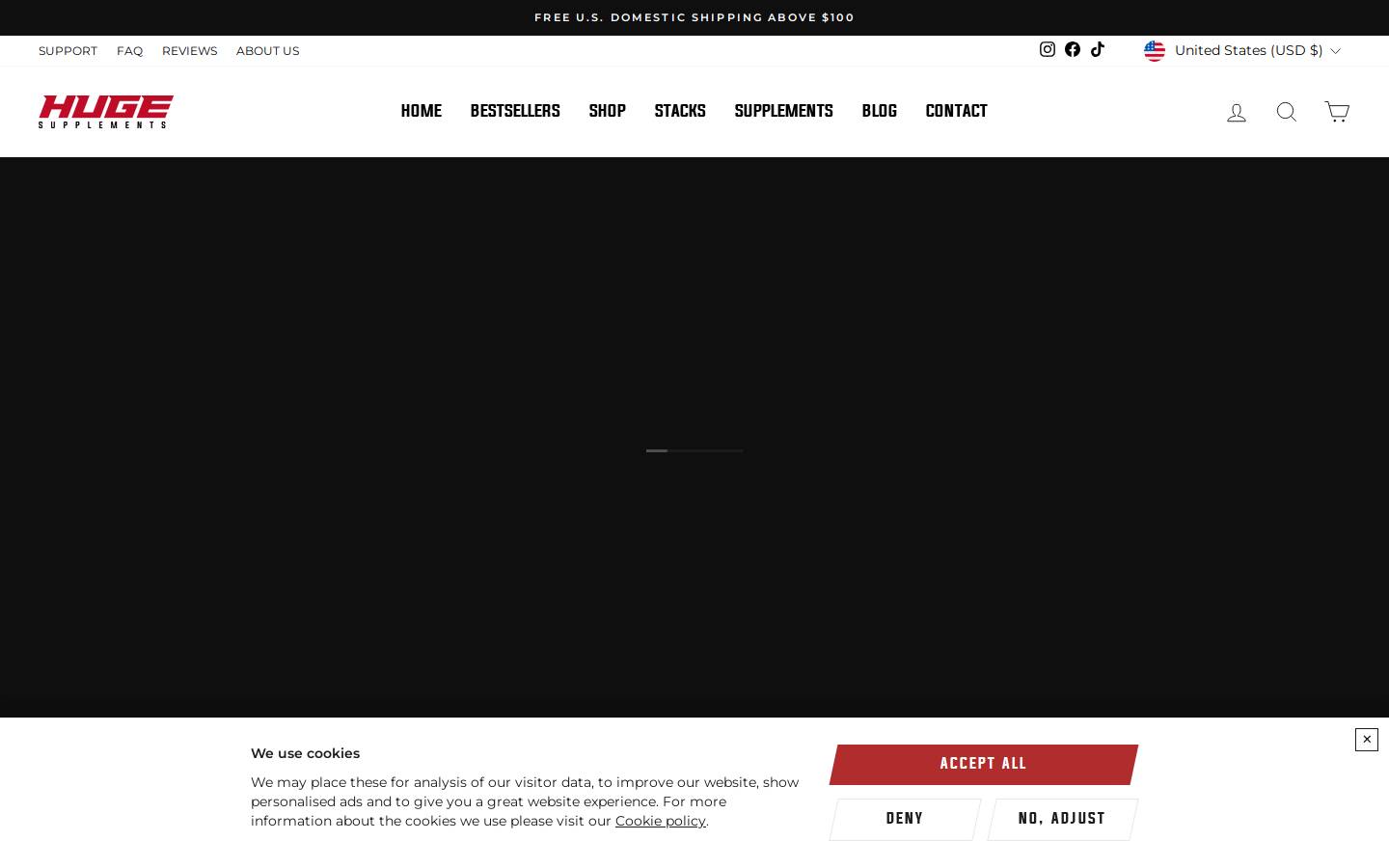 Huge Supplements homepage screenshot