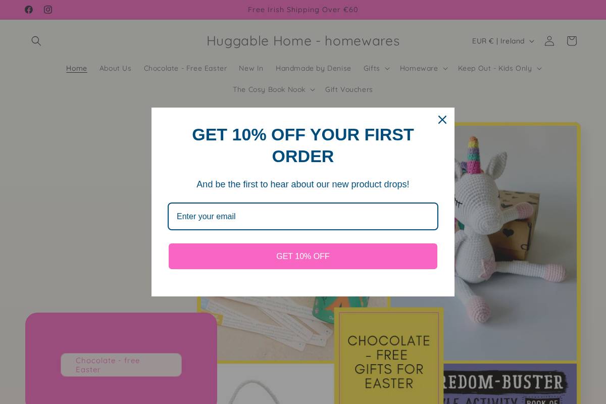 huggablehome.com homepage screenshot