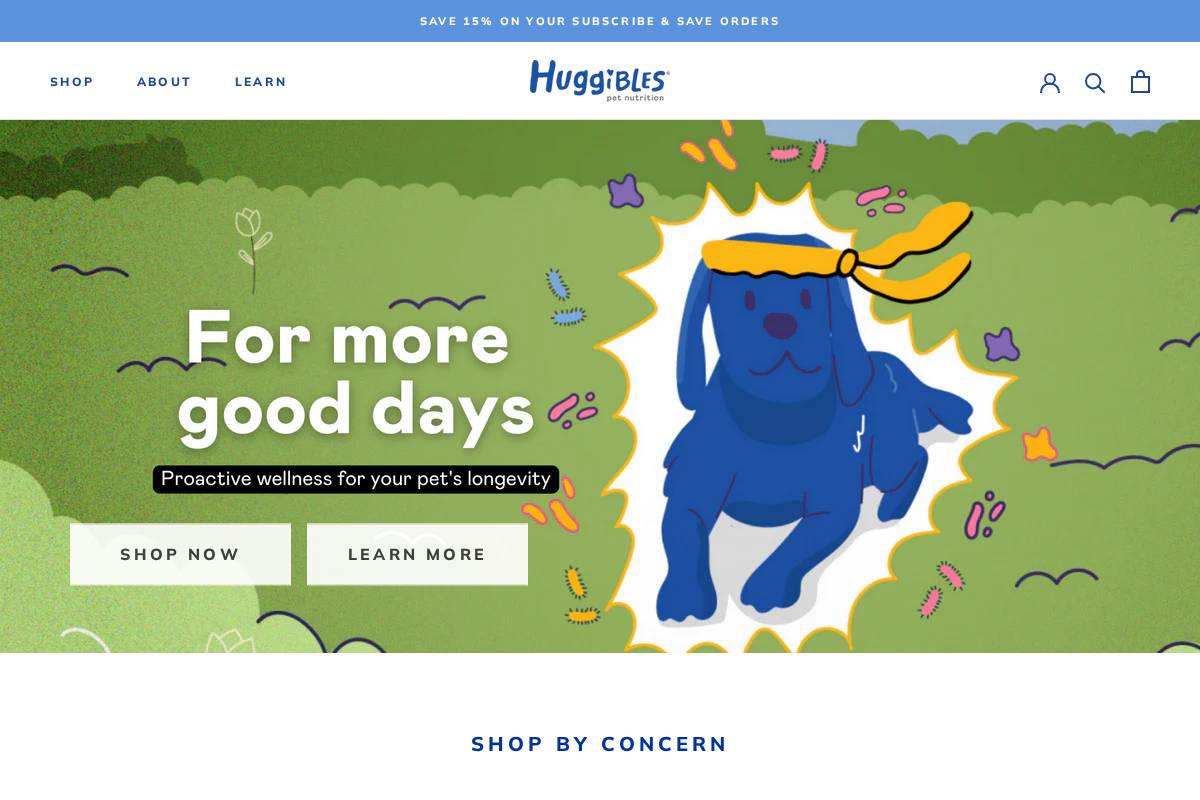 huggibles.com homepage screenshot