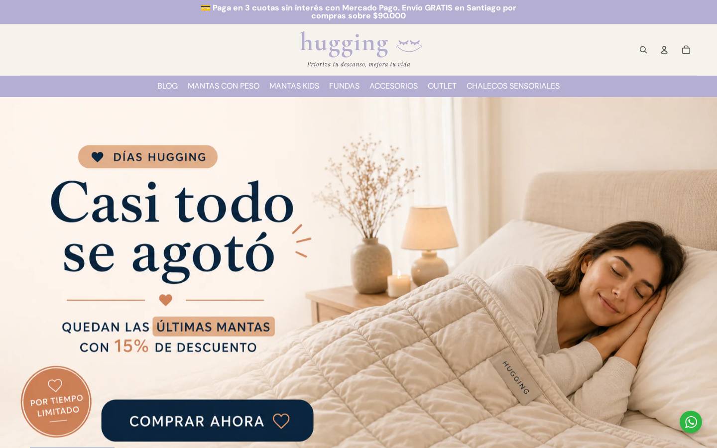 hugging.cl homepage screenshot